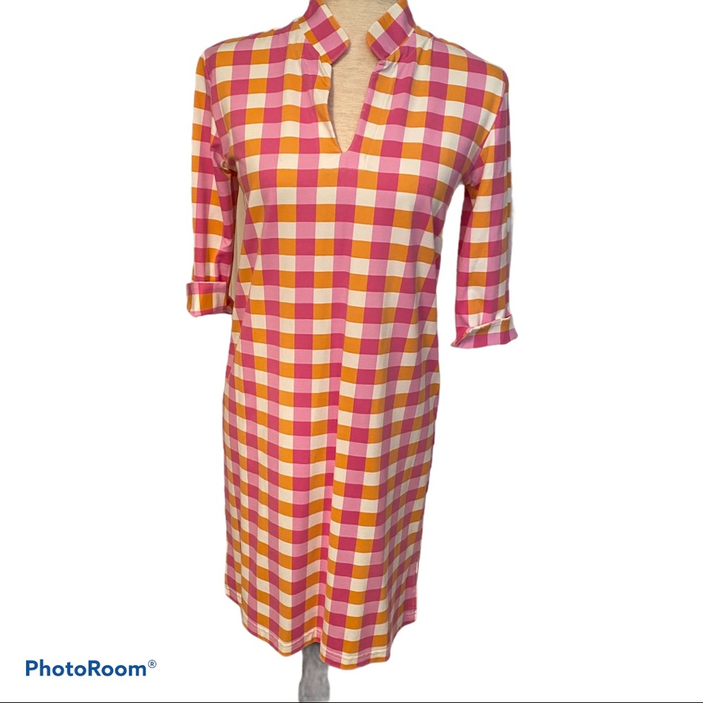 SAILOR SAILOR JUST MADRAS DRESS WHITE PINK CHECK GINGHAM Size S